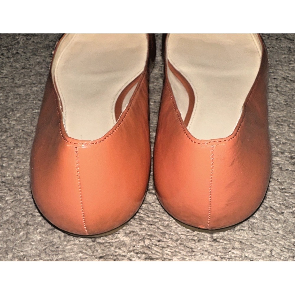 COACH Size 9.5 Kora Signature Logo Patent Leather Ballet Flats Shoes Orange - Picture 5 of 8